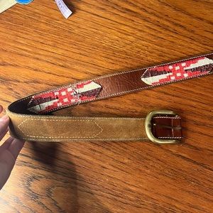 Vintage leather beaded belt
